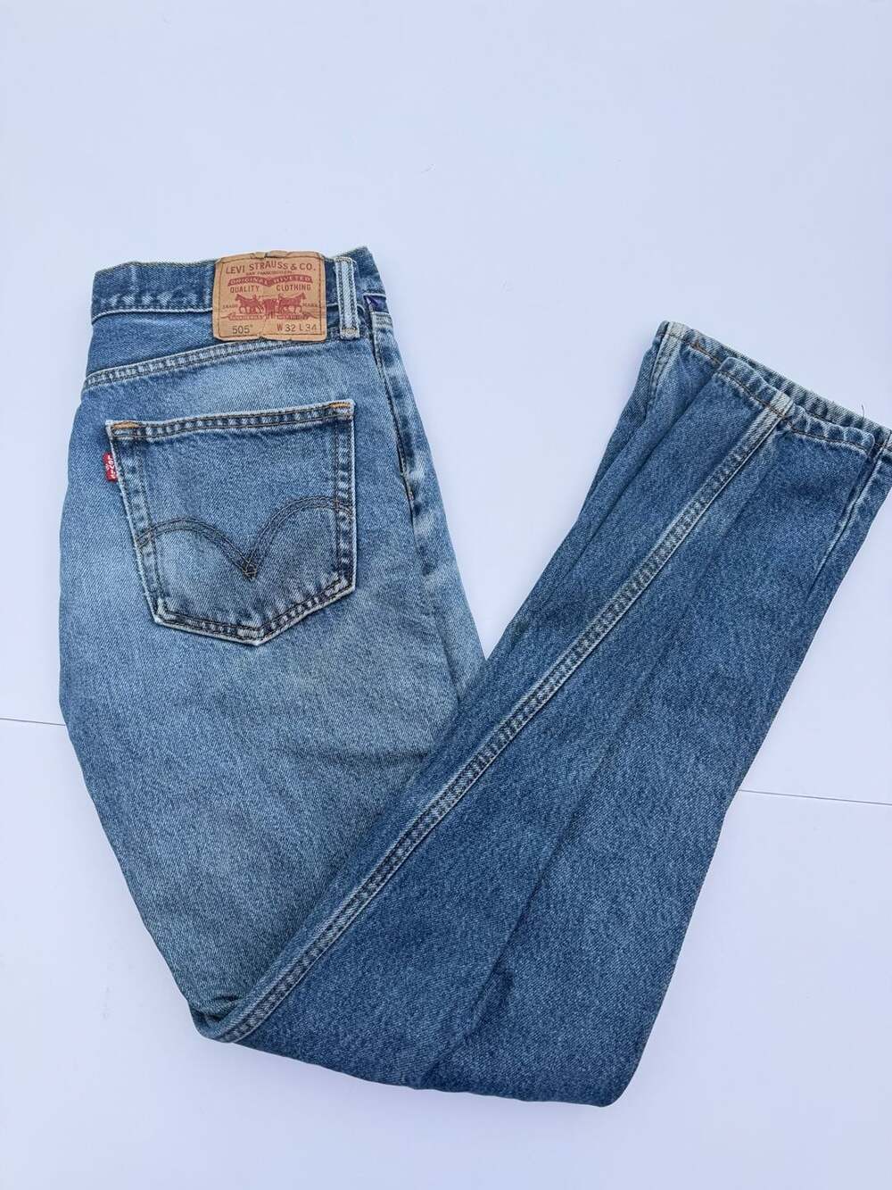 Levi's 505 Straight Fit Jeans Size 32x34 Blue Denim